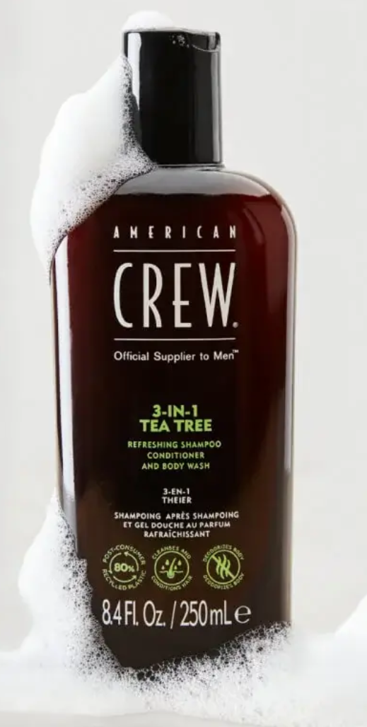 American Crew 3-in-1 Tea Tree Shampoo Balsamo Corpo